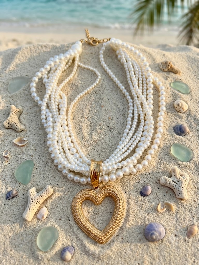 Collar Perlas Corazón