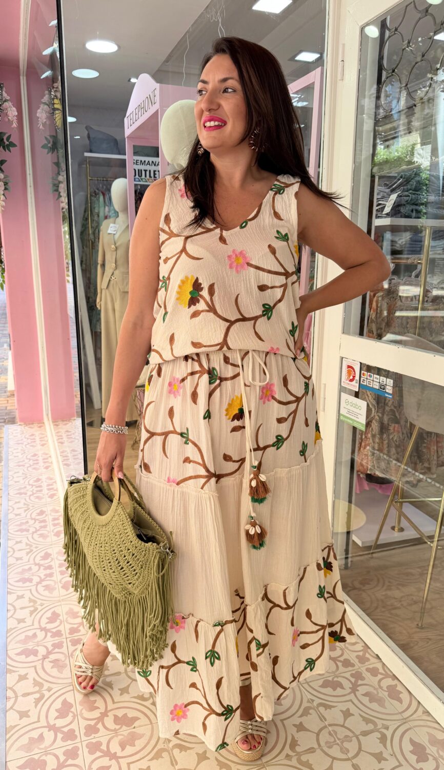 Conjunto Falda Samira Beige