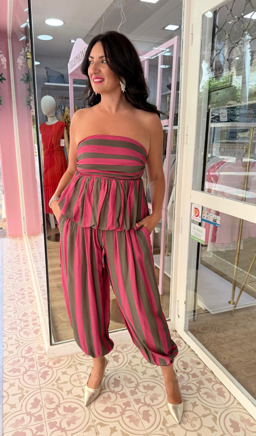 Pantalón Bámbula Fucsia-Verde - Imagen 2