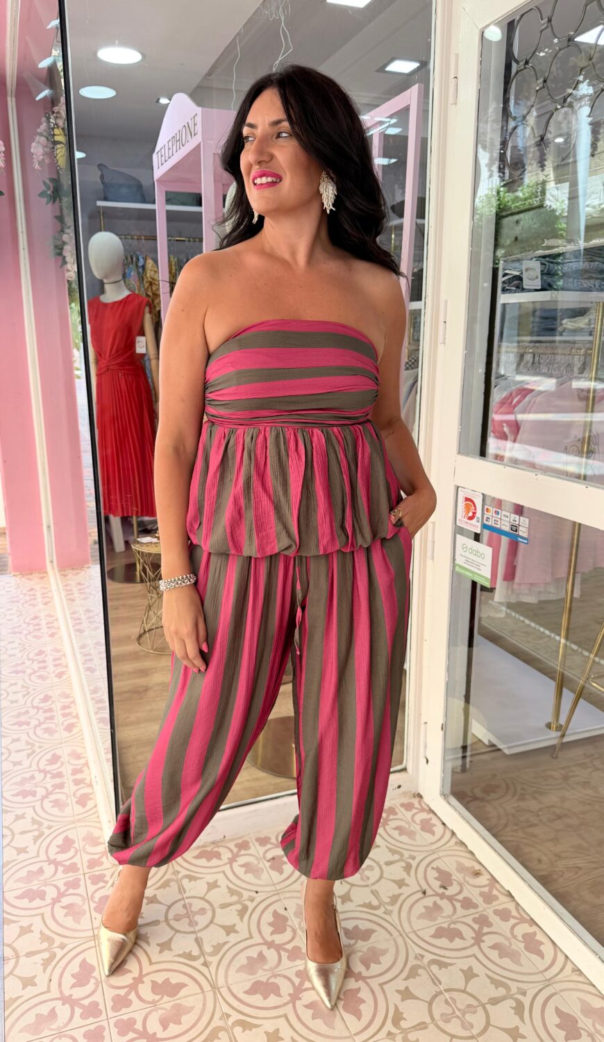 Pantalón Bámbula Fucsia-Verde
