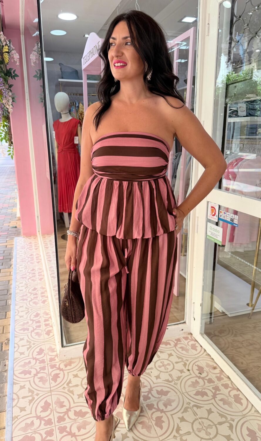 Pantalón Bámbula Rosa-Marrón - Imagen 2