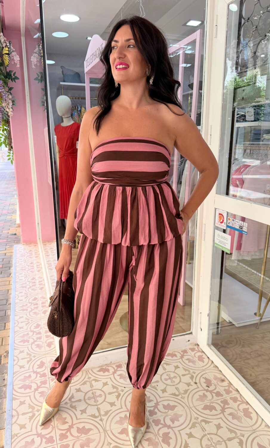 Pantalón Bámbula Rosa-Marrón