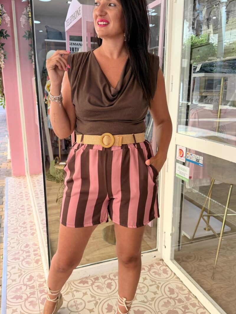 Pantalón Bicolor Rosa-Marrón