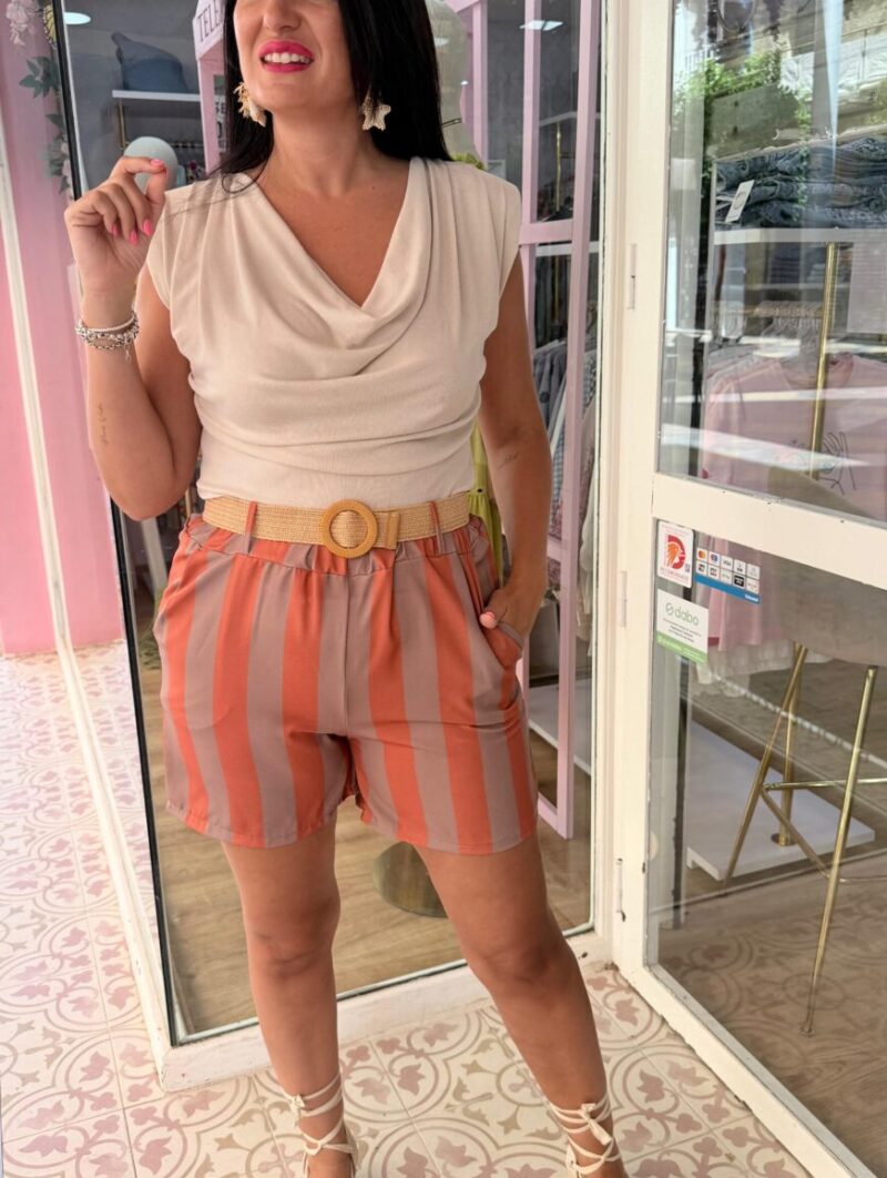 Alternative view of Pantalón Bicolor Naranja-Taupe
