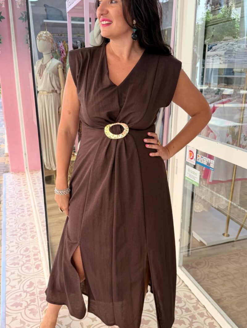 Alternative view of Vestido Aries Marrón Chocolate