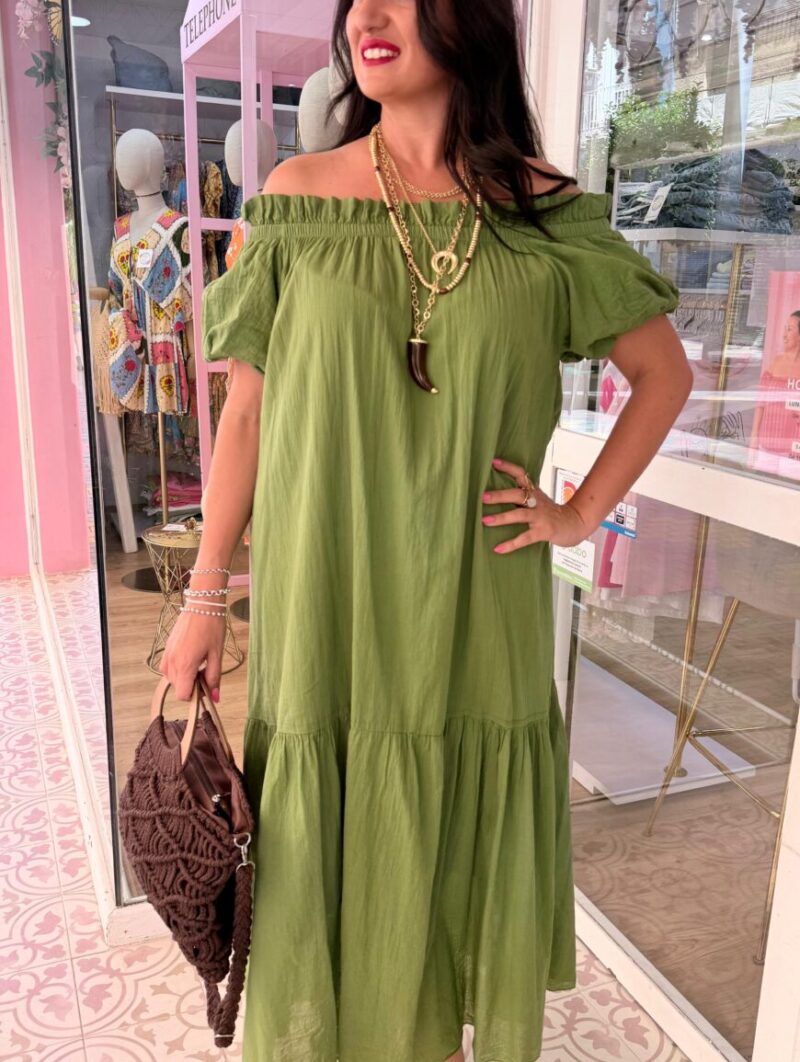Alternative view of Vestido Carmela Verde
