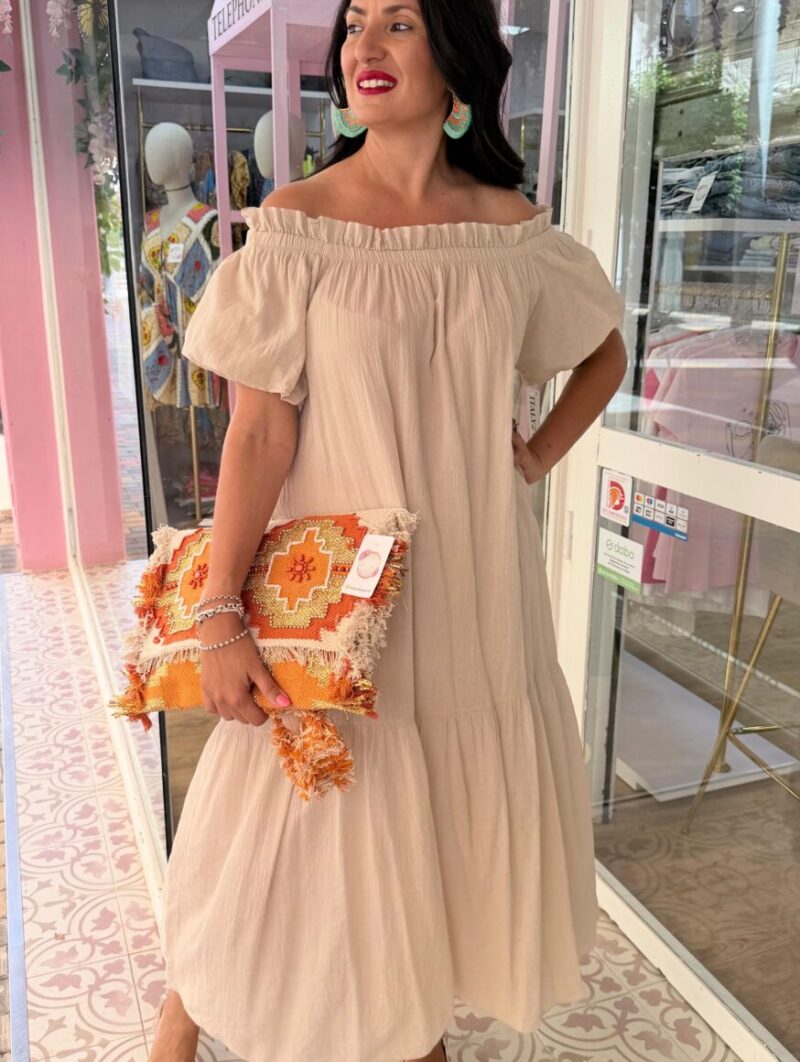 Alternative view of Vestido Carmela Beige