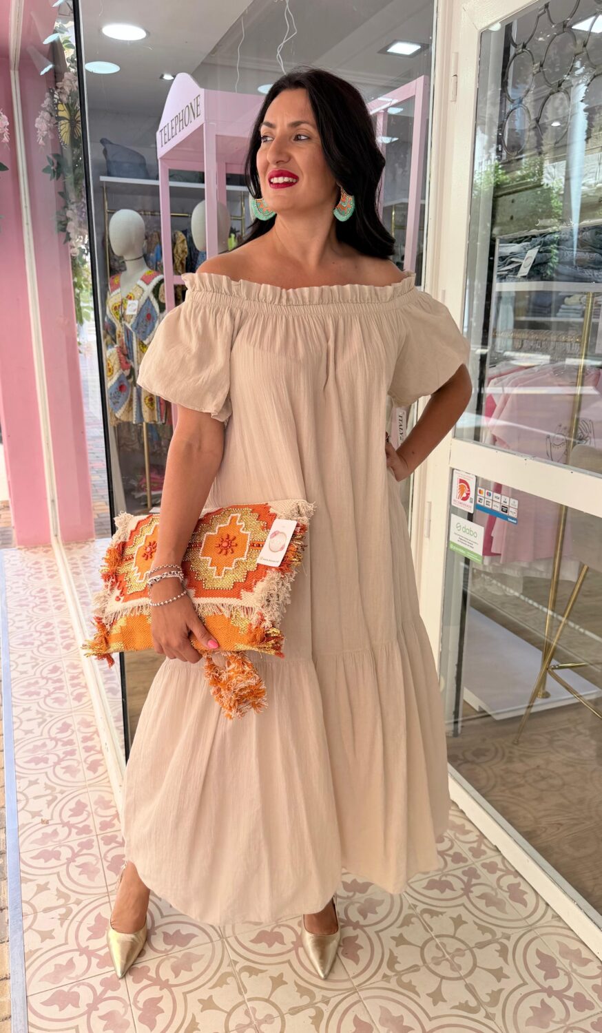 Vestido Carmela Beige - Imagen 2