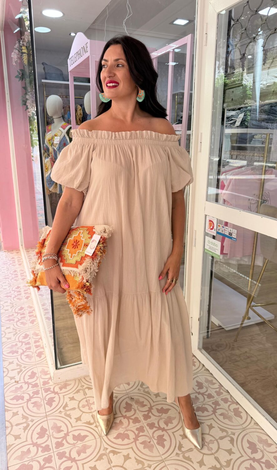 Vestido Carmela Beige
