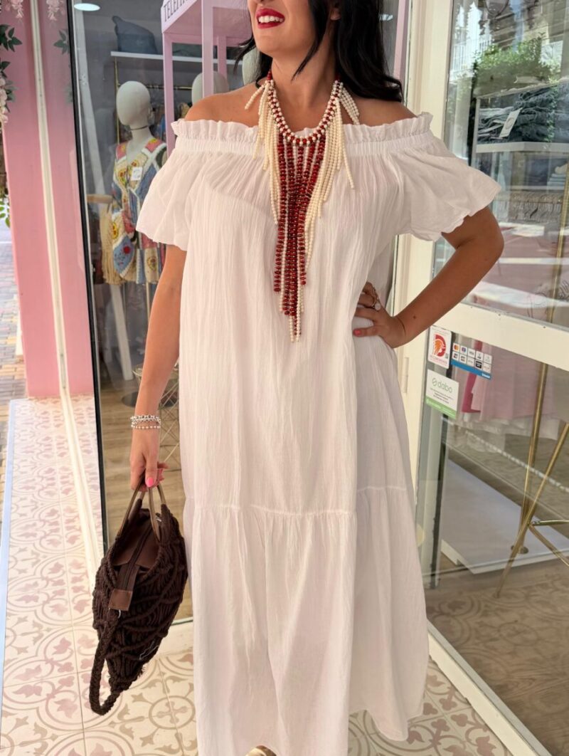 Alternative view of Vestido Carmela Blanco