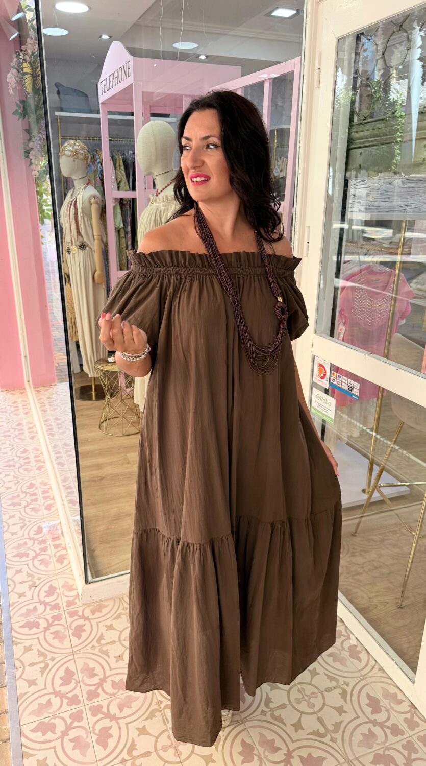 Vestido Carmela Marrón Chocolate - Imagen 2