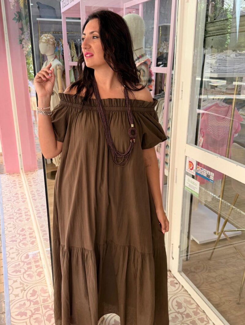 Vestido Carmela Marrón Chocolate