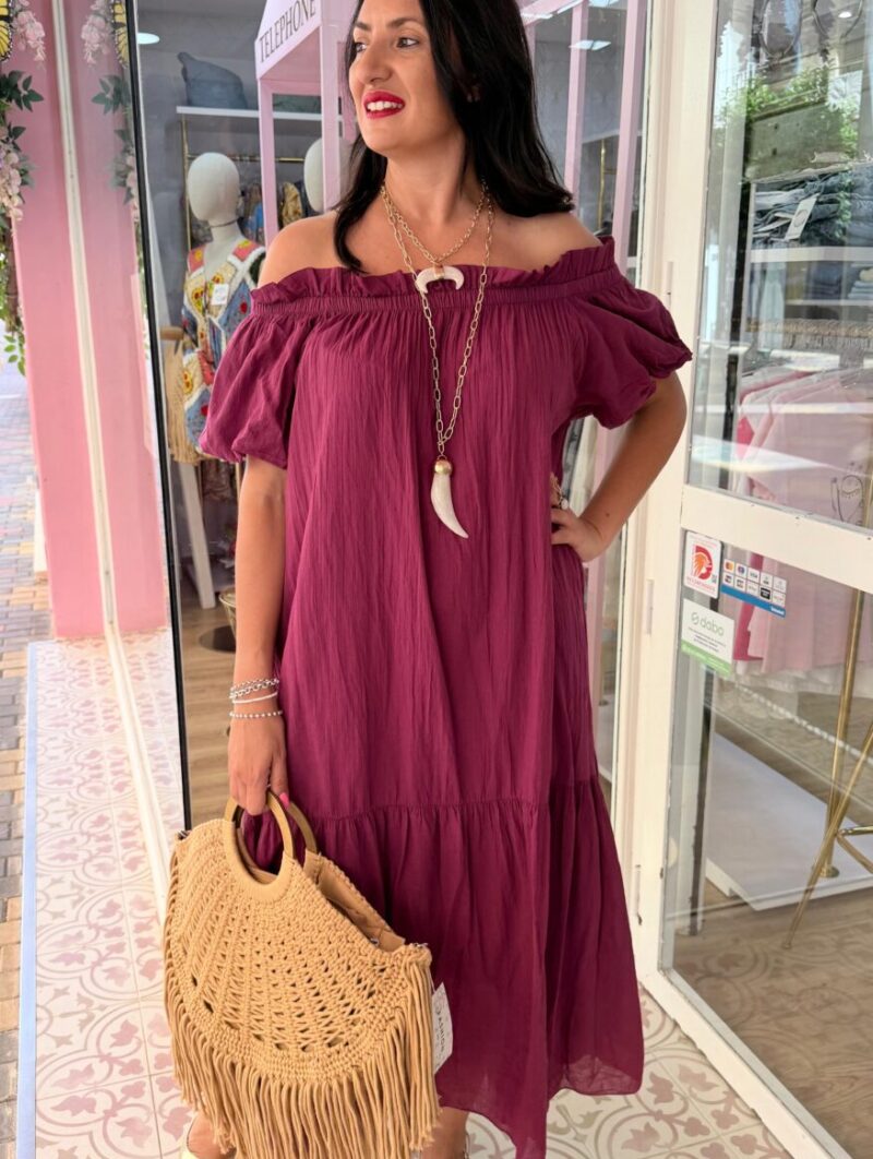 Alternative view of Vestido Carmela Morado
