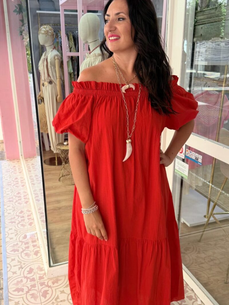 Alternative view of Vestido Carmela Rojo
