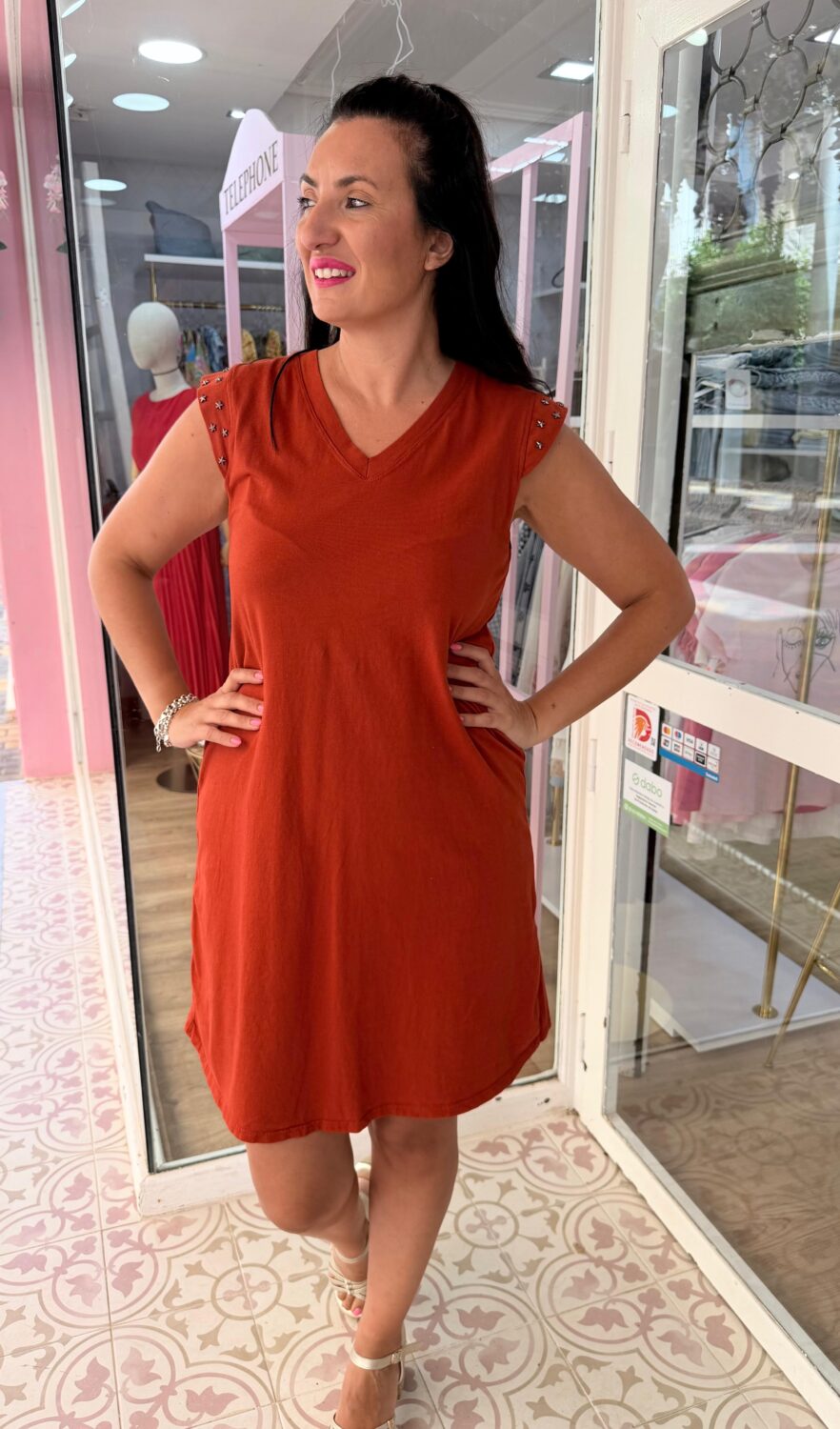 Vestido Estrellas Teja - Imagen 2