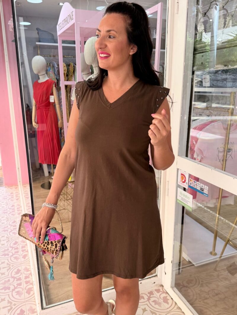 Vestido Estrellas Marrón Chocolate