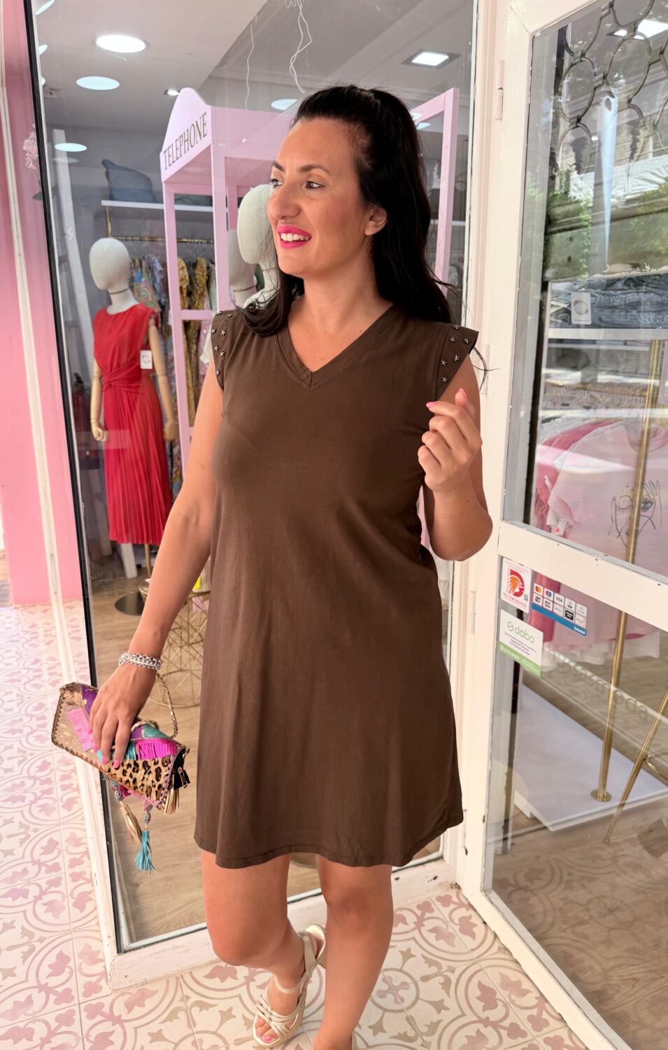 Vestido Estrellas Marrón Chocolate