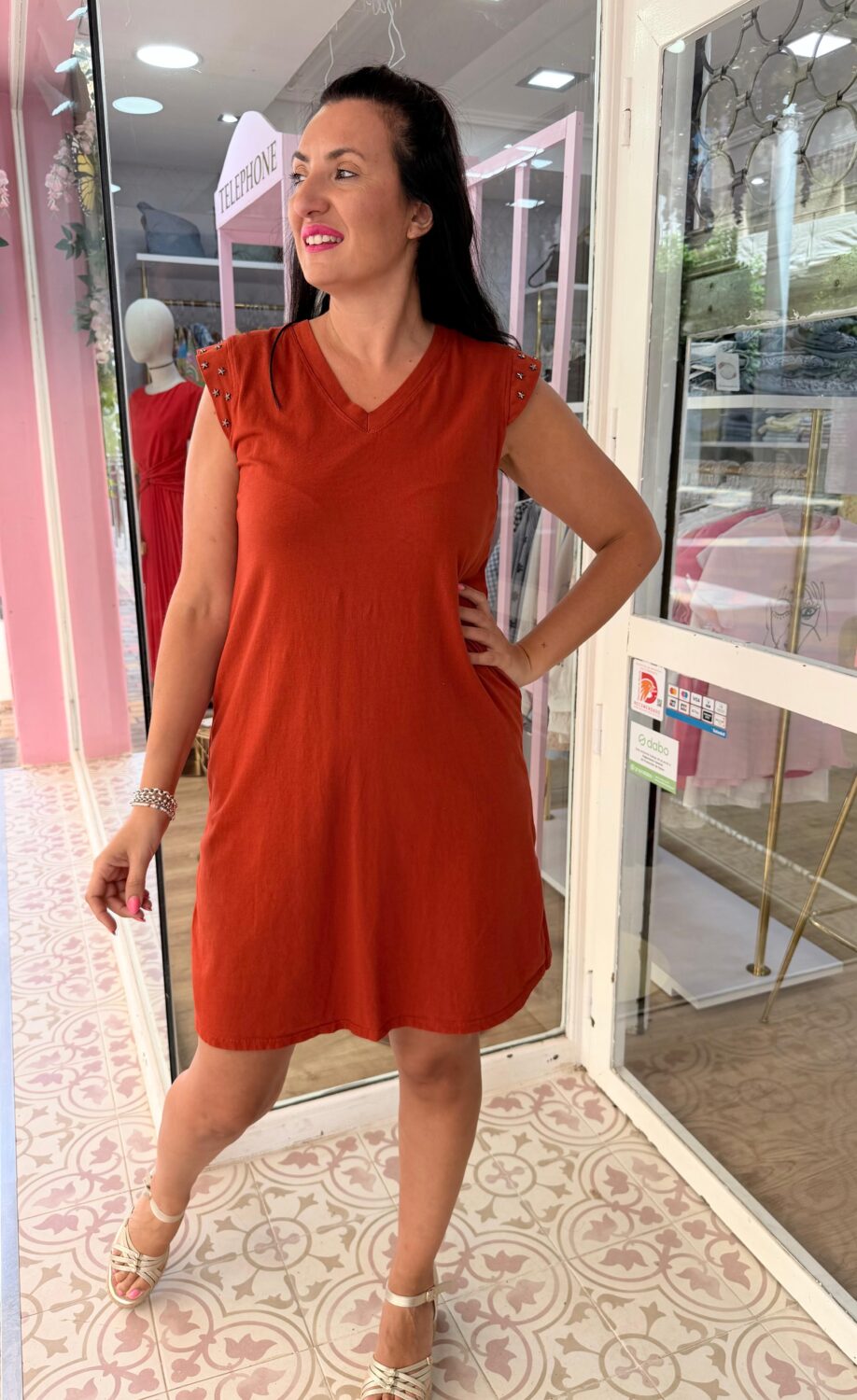 Vestido Estrellas Teja