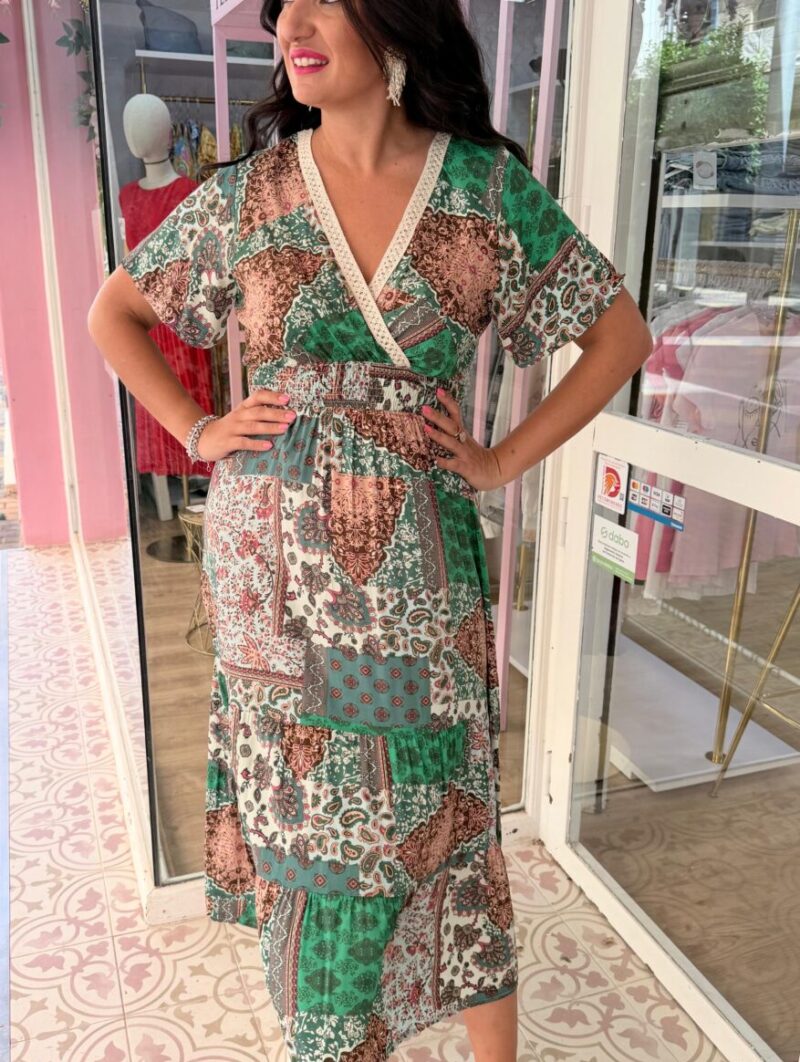 Alternative view of Vestido Mosaico Verde