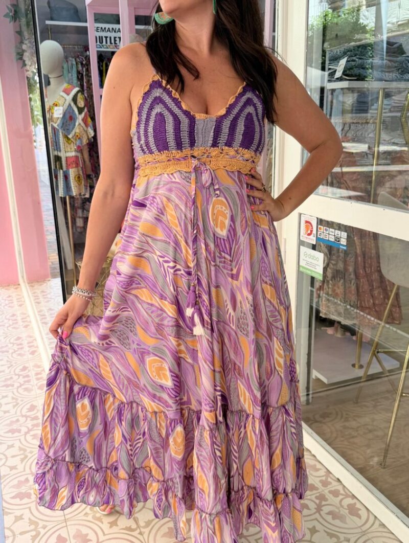 Alternative view of Vestido Raquel Morado