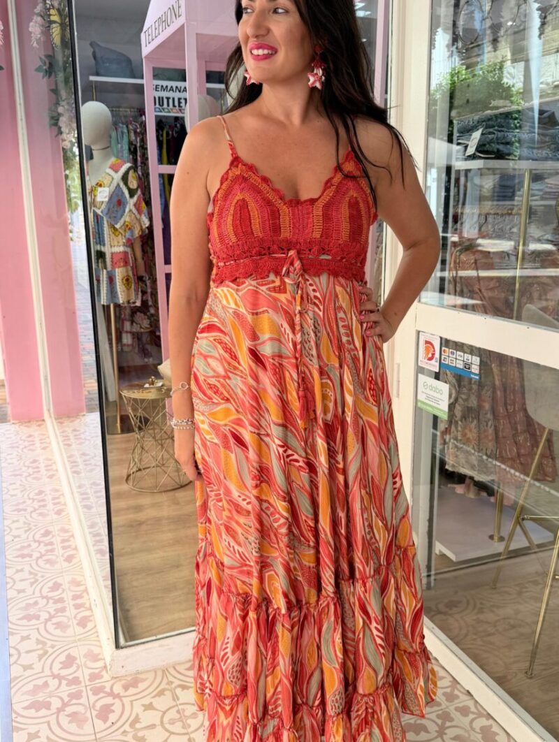 Alternative view of Vestido Raquel Rojo