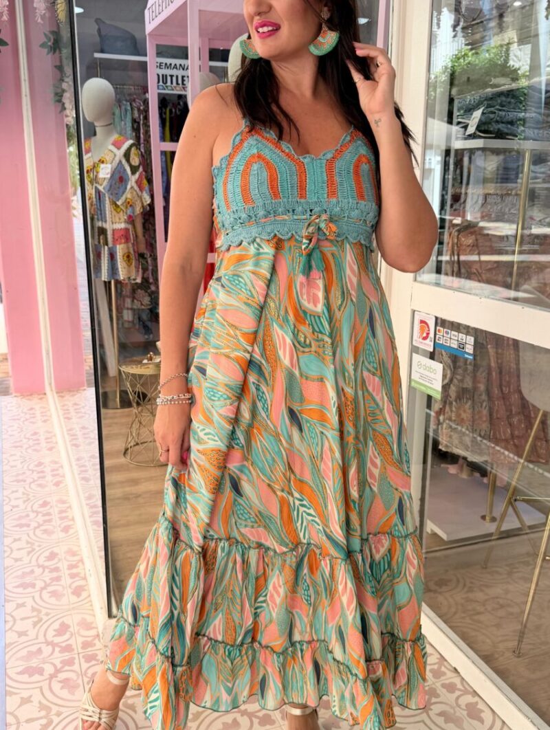 Alternative view of Vestido Raquel Turquesa