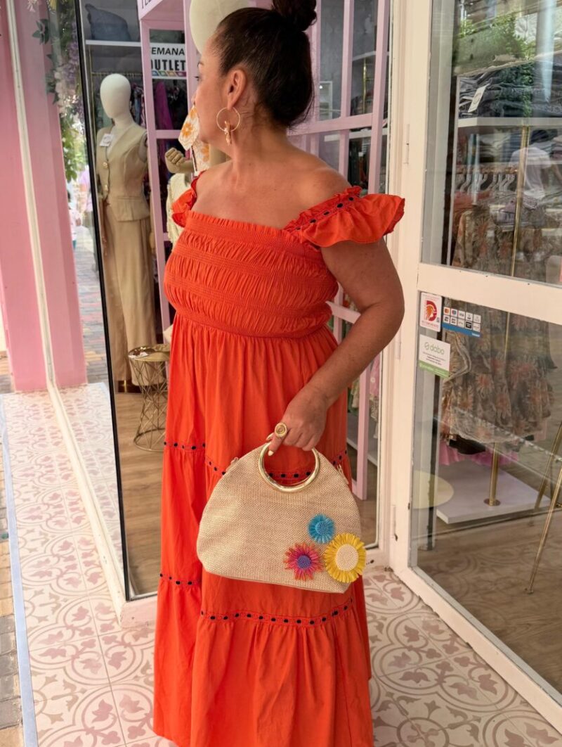 Alternative view of Vestido Romántico Naranja