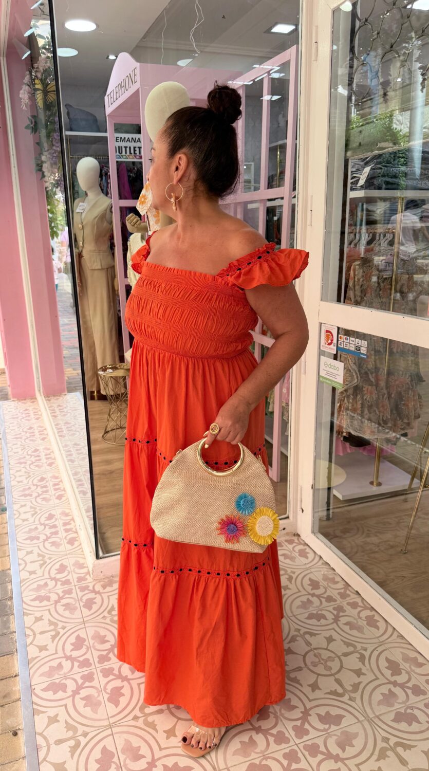 Vestido Romántico Naranja - Imagen 2