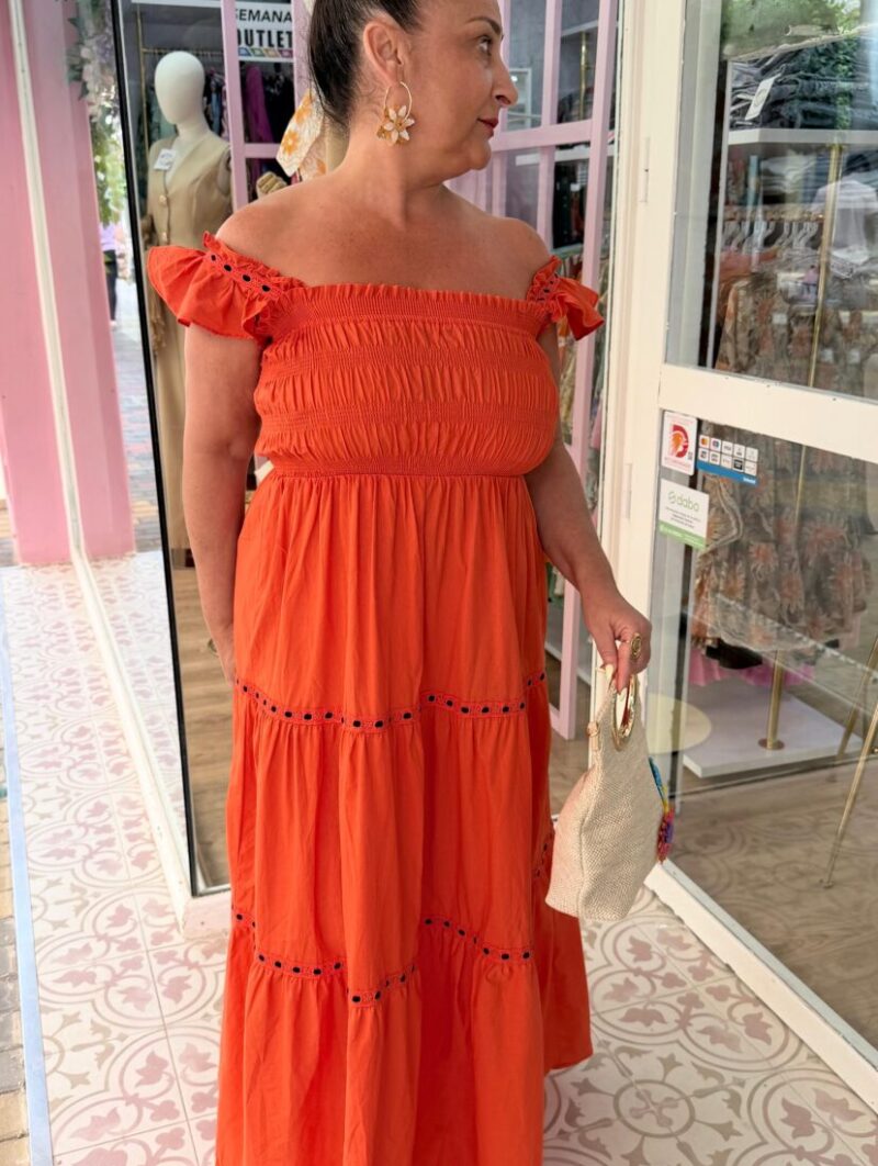 Vestido Romántico Naranja