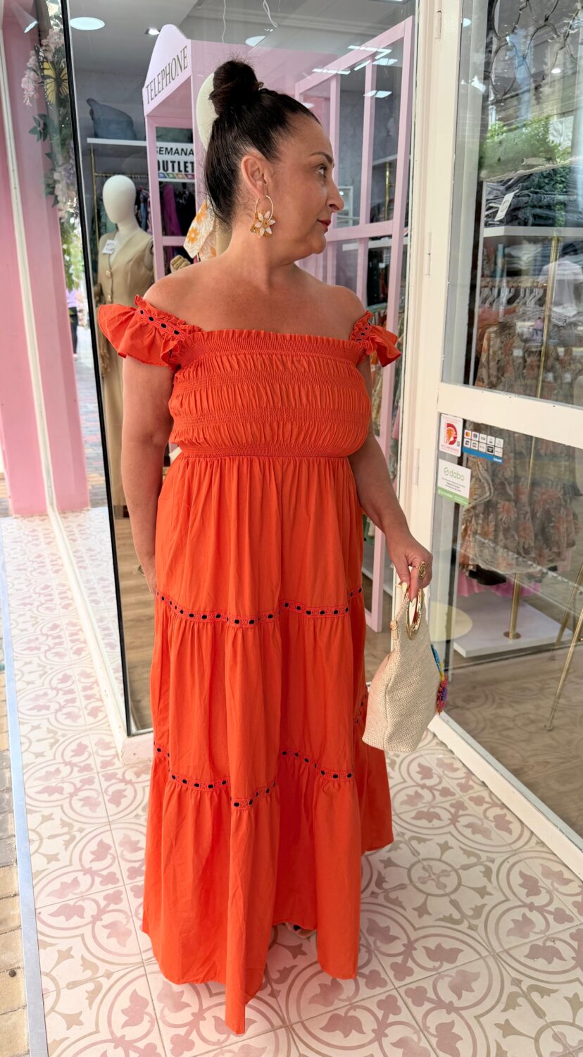 Vestido Romántico Naranja