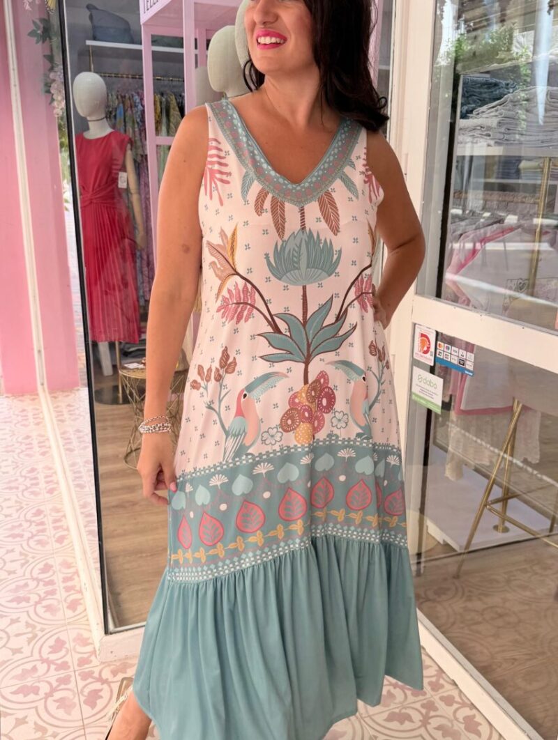 Alternative view of Vestido Tucán Turquesa