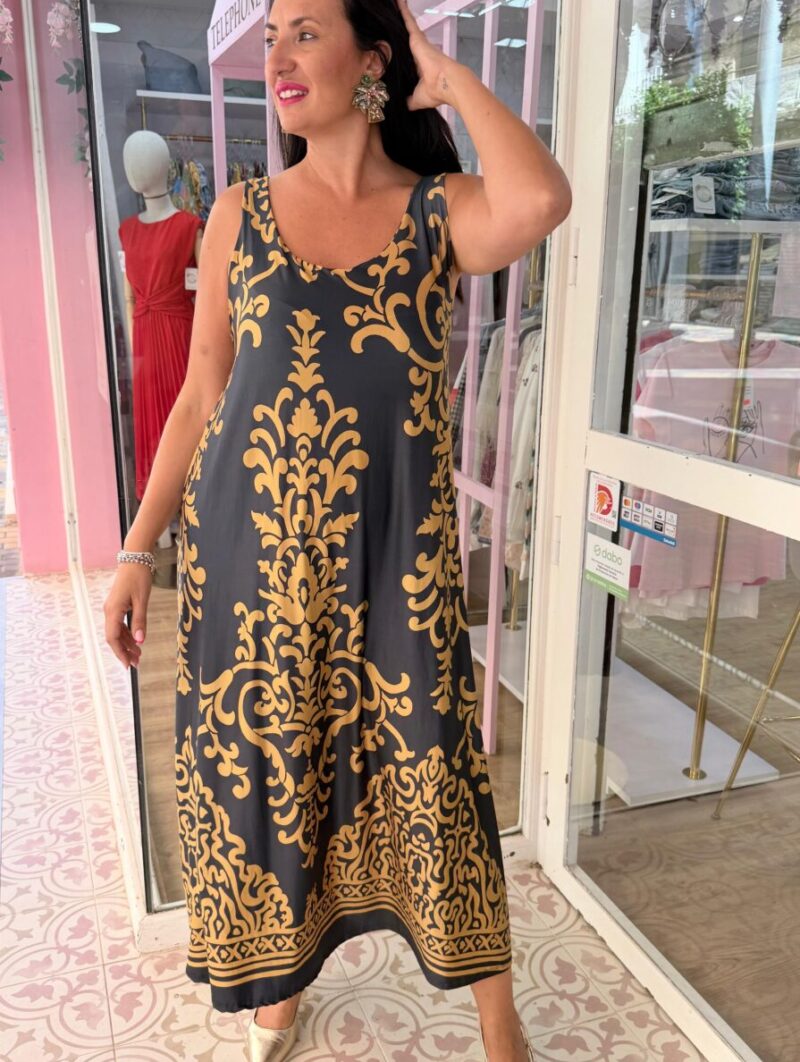 Vestido Tulum Azul-Amarillo