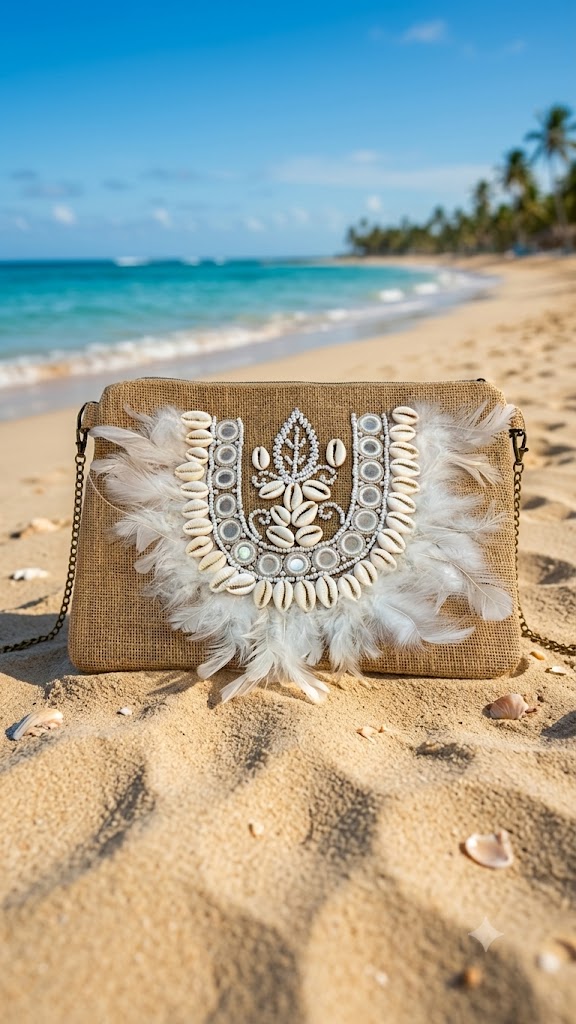 Cartera Pluma Blanca