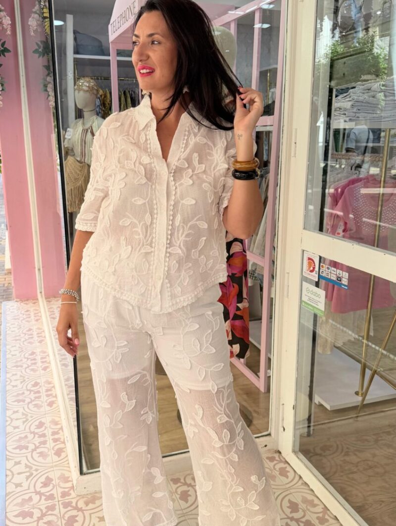 Pantalón Flor Blanco