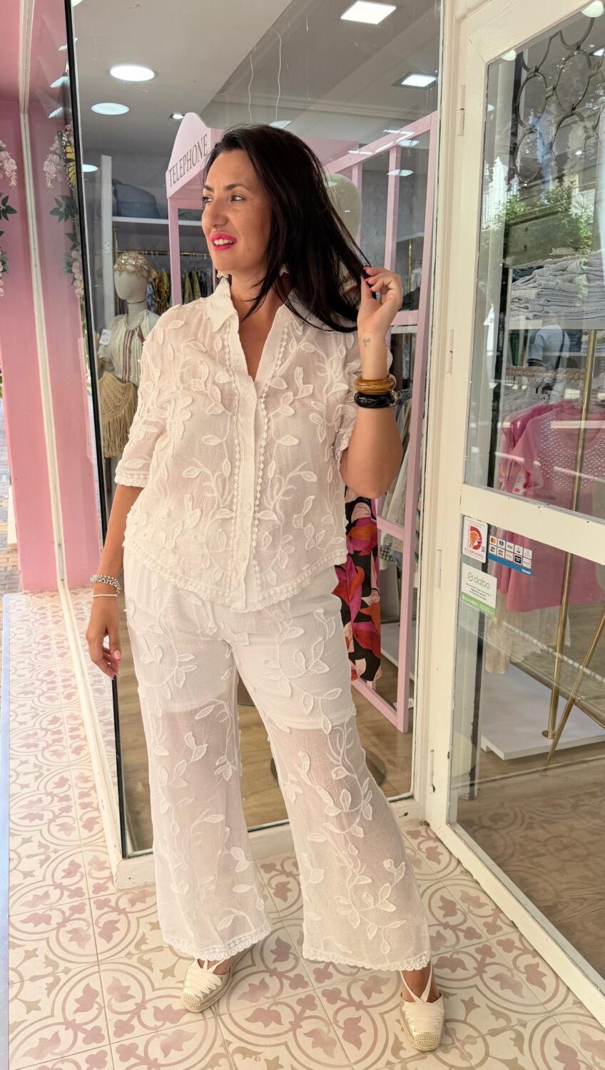 Pantalón Flor Blanco