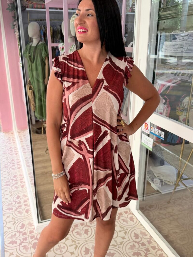 Alternative view of Vestido Aire Burdeos