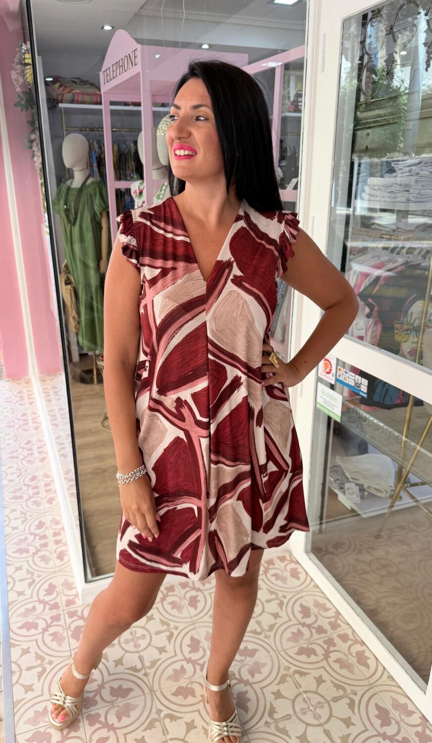 Vestido Aire Burdeos - Imagen 2