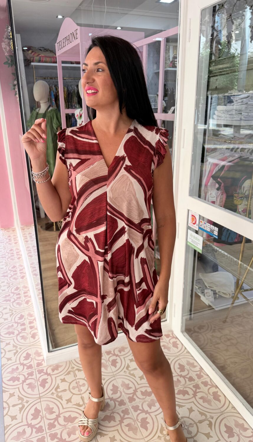 Vestido Aire Burdeos