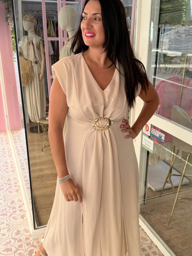 Alternative view of Vestido Aries Beige