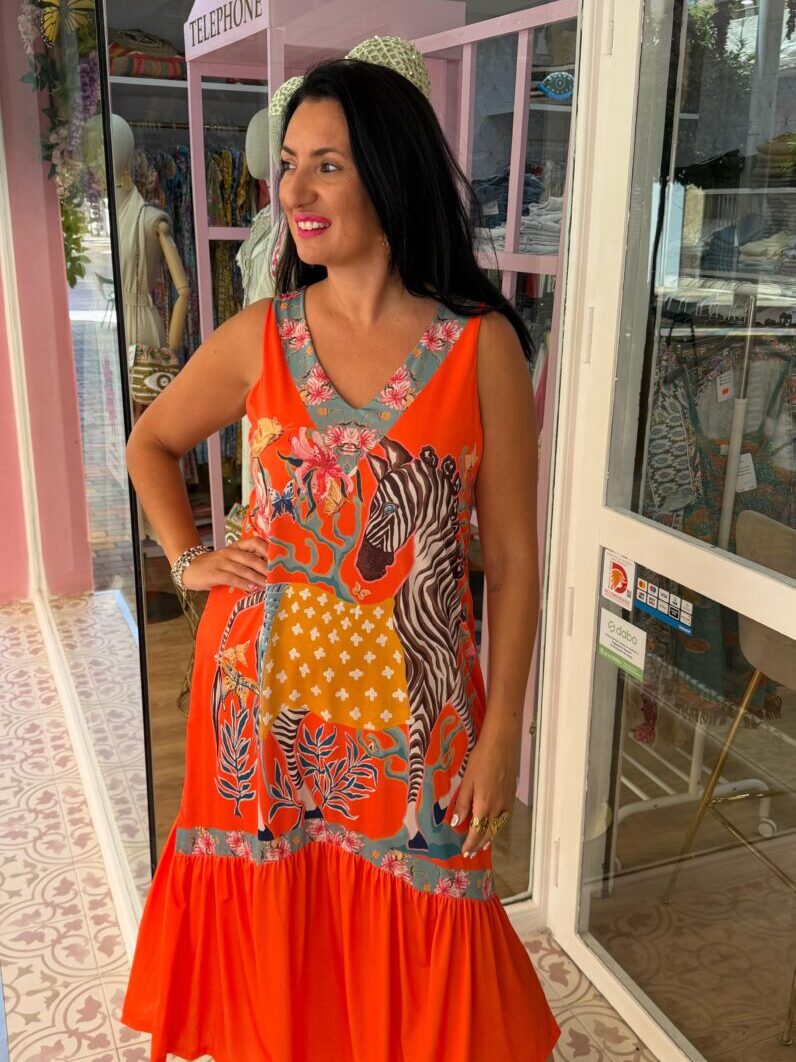 Vestido Cebra Naranja