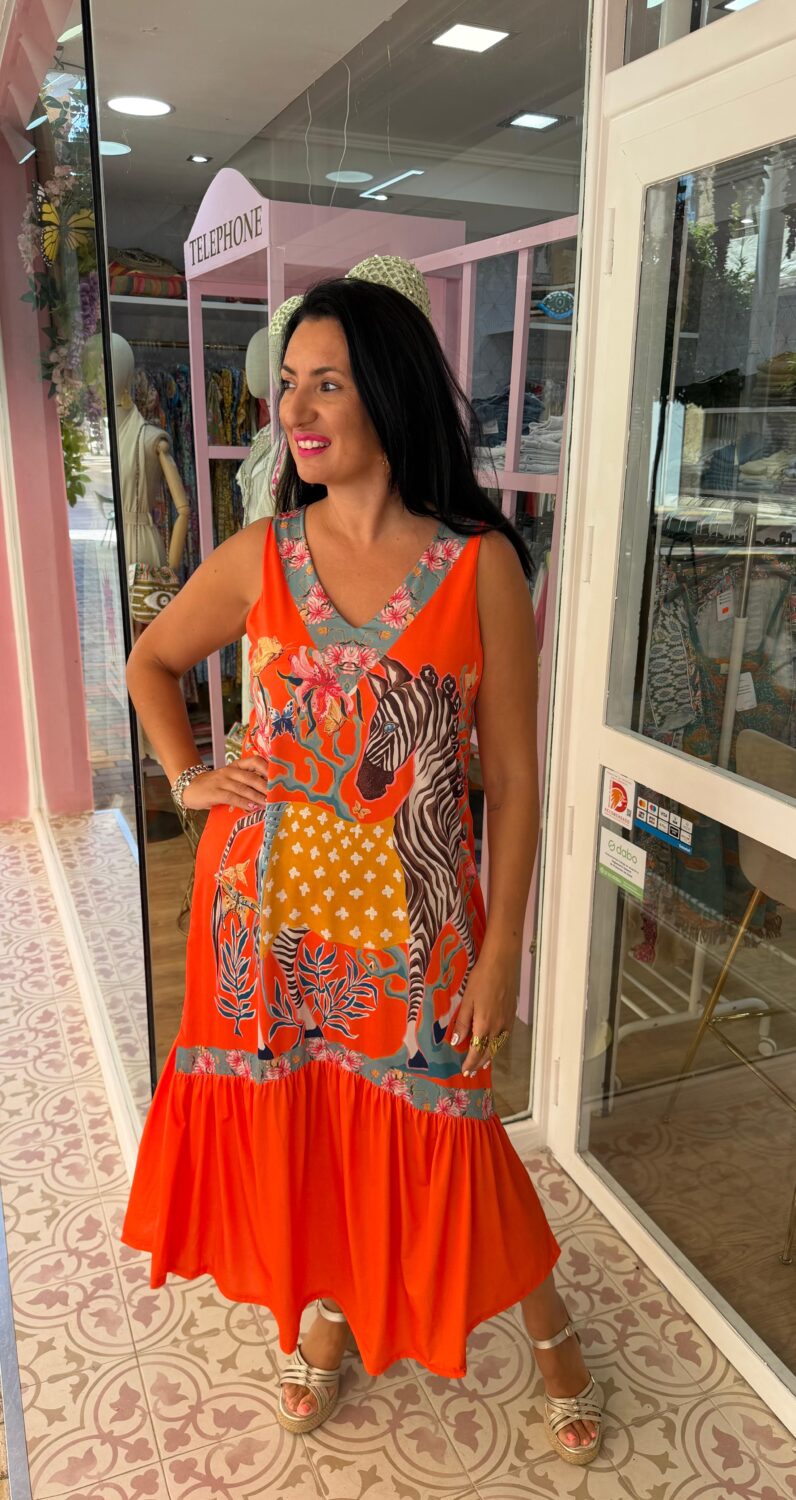 Vestido Cebra Naranja