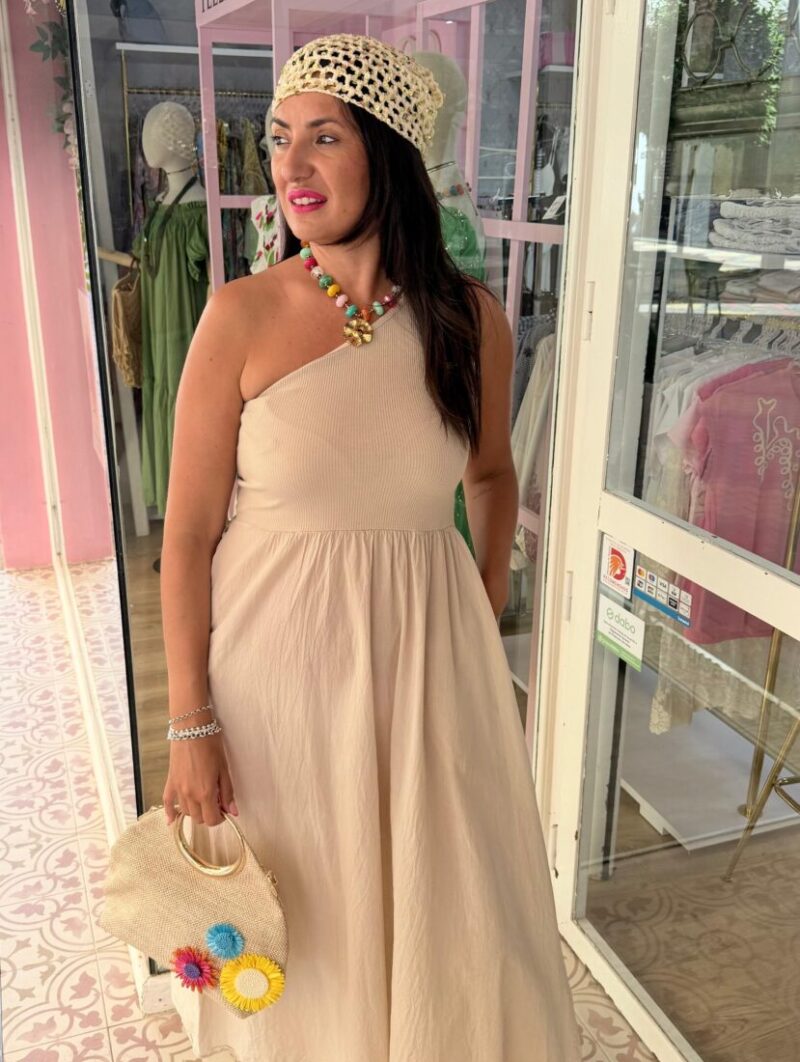 Vestido Cloe Asimétrico Beige