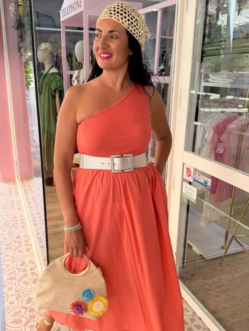Vestido Cloe Asimétrico Coral