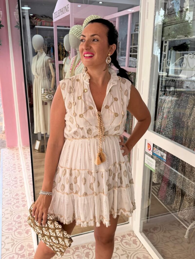 Vestido Espejo Corto Blanco