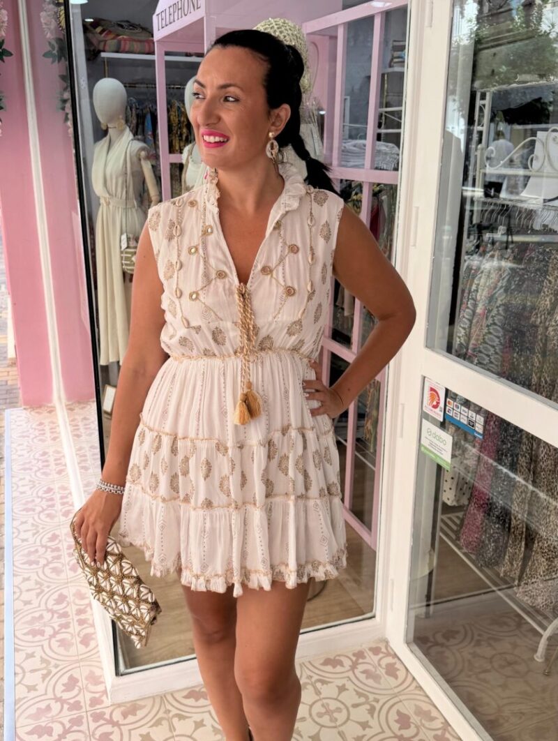 Alternative view of Vestido Espejo Corto Blanco