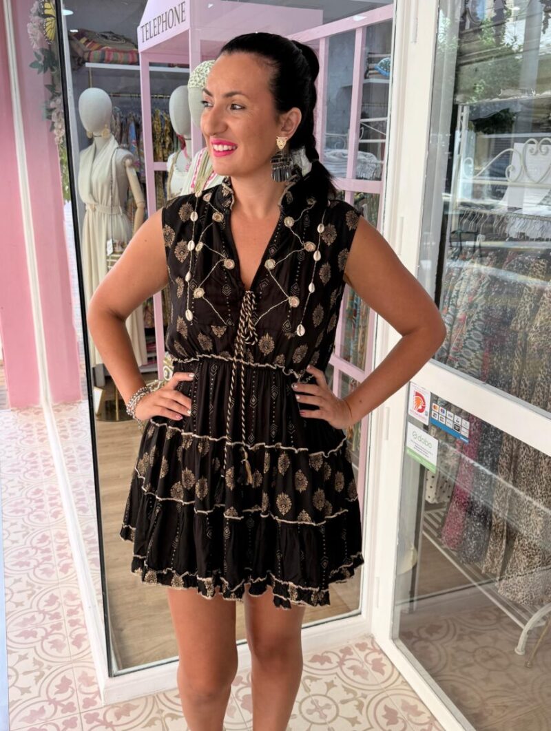 Alternative view of Vestido Espejo Corto Negro