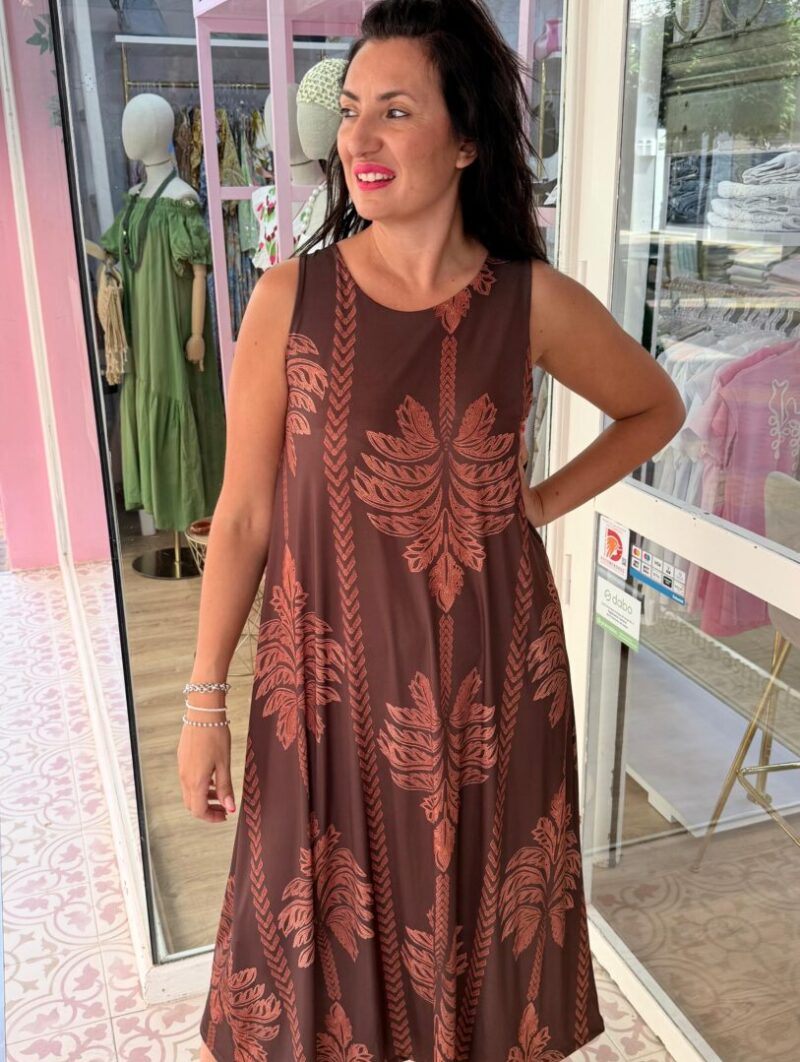Vestido Palmera Marrón