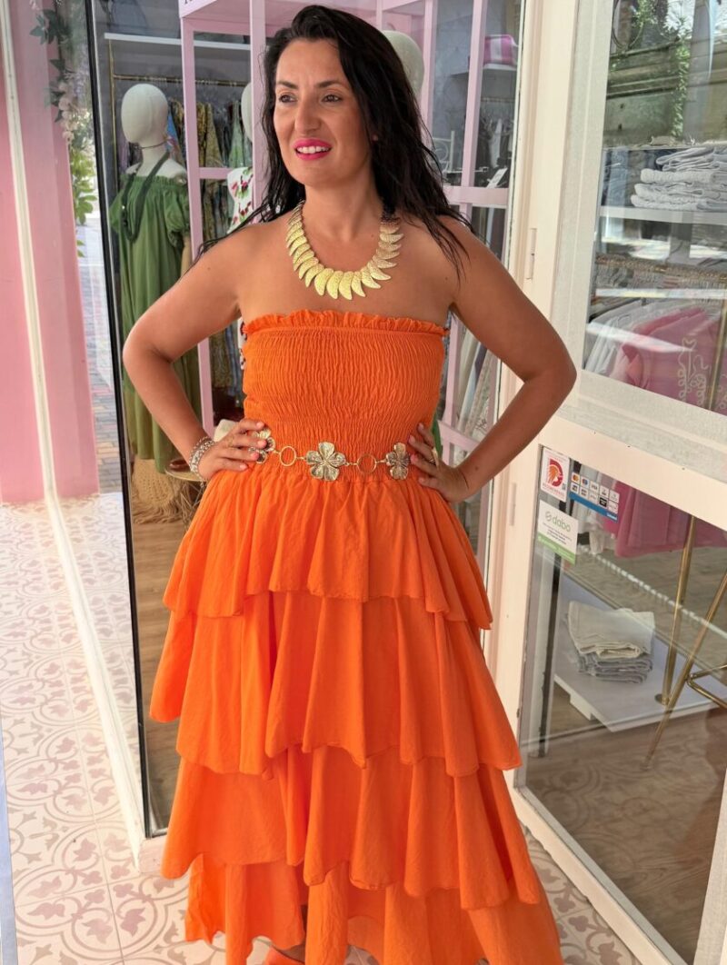 Alternative view of Vestido Pétalo Naranja