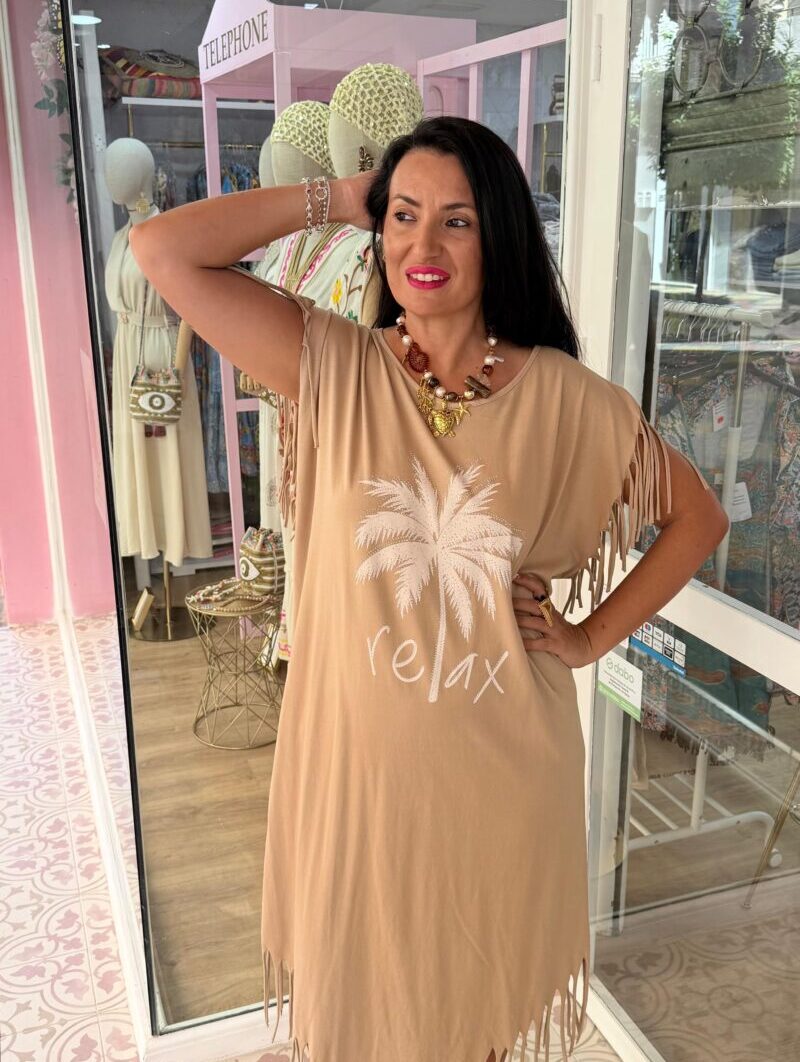 Alternative view of Vestido Relax Beige
