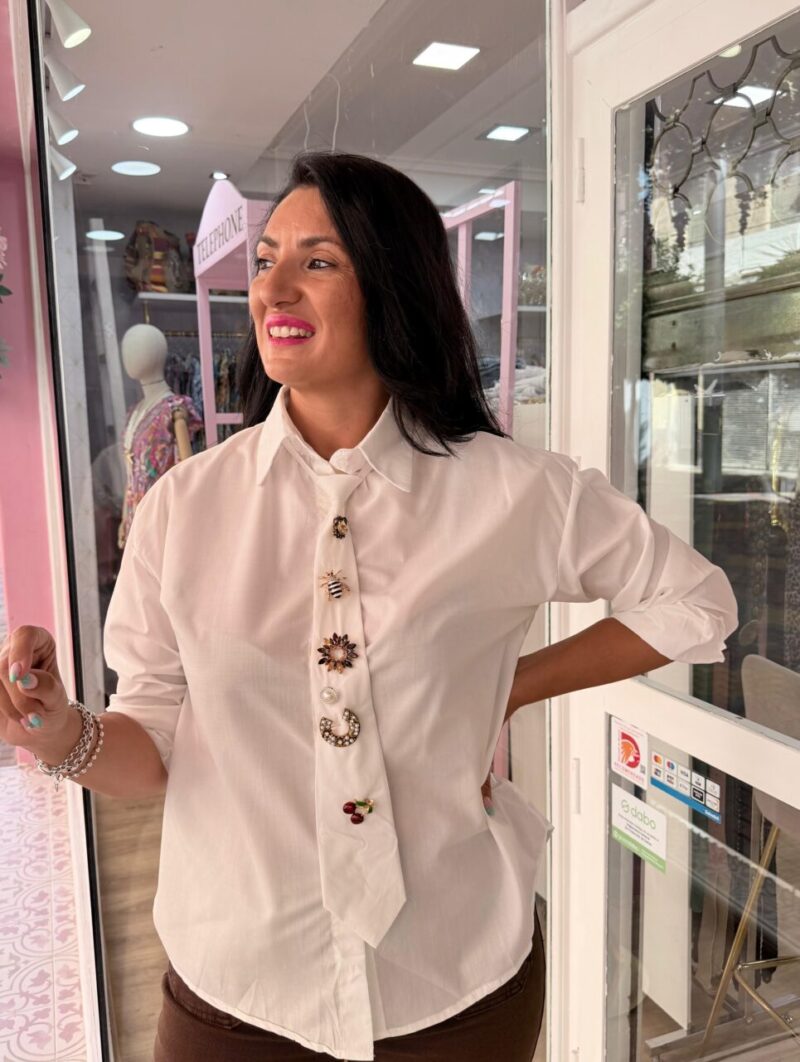 Alternative view of Blusa Corbata Blanca